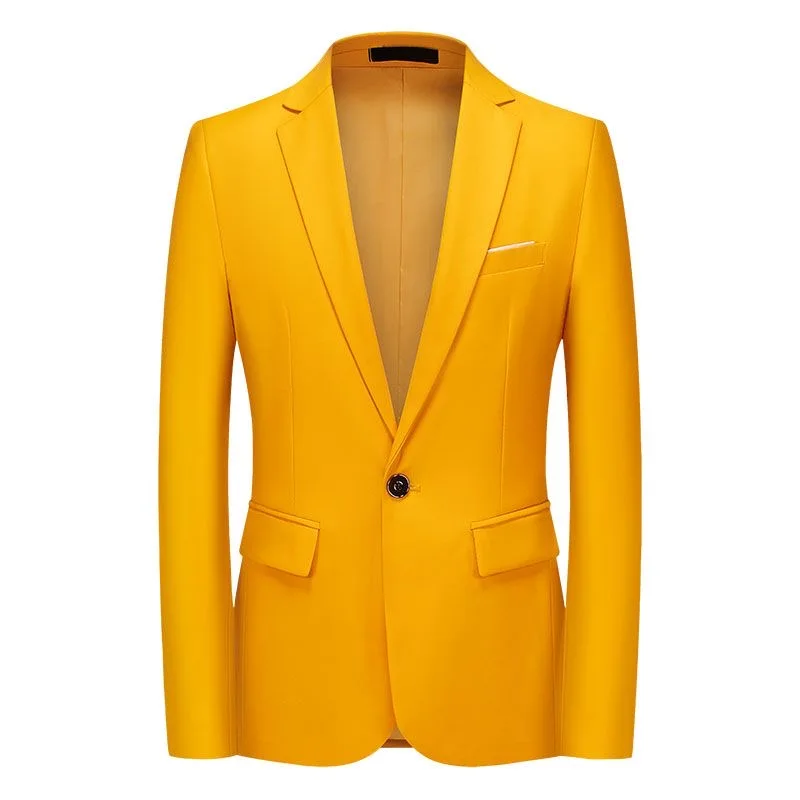 

XX518Casual single button white suit Korean style slim plus size professional formal wear groom dress trend