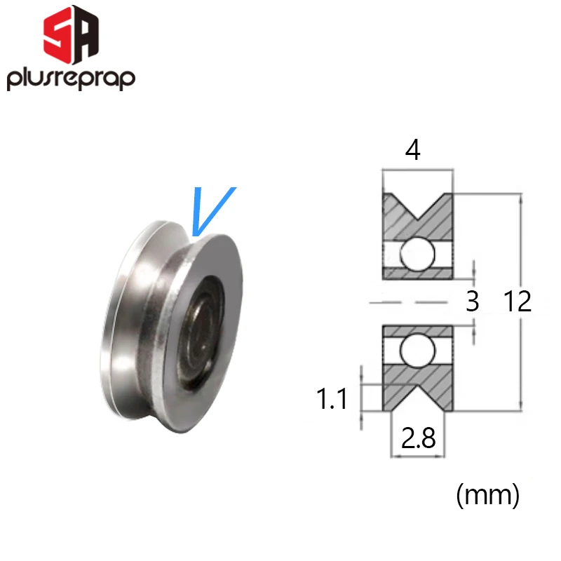 V623ZZ U623 Groove Roller Wheel Ball Bearings 3x12x4 mm
