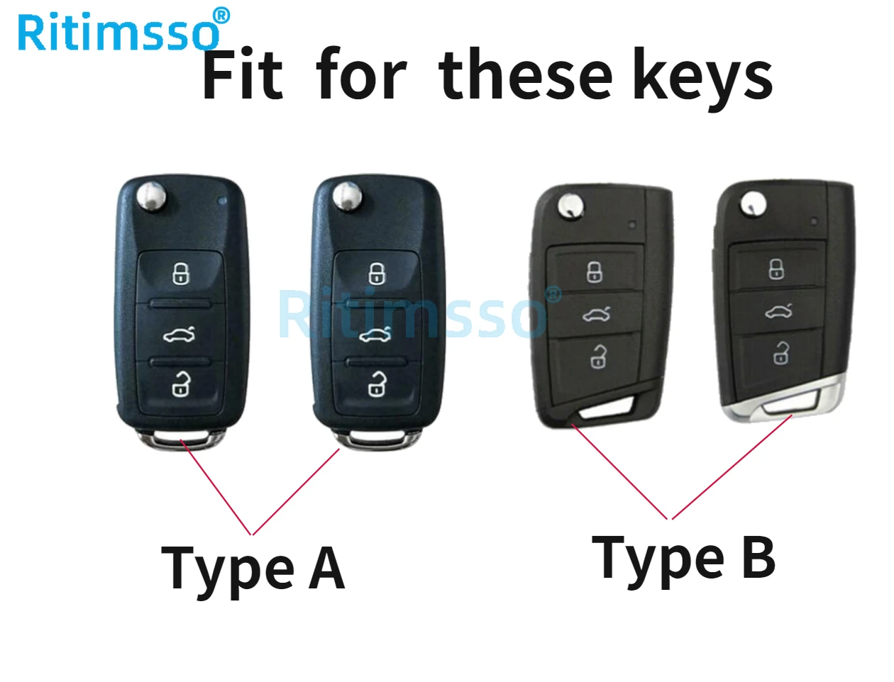 Carbon Fiber ABS Car Key Case For VW Volkswagen Polo Golf 4 5 6 7 T5 Passat B6 B5 Skoda Octavia A5 A7 Seat Leon Ibiza Ateca