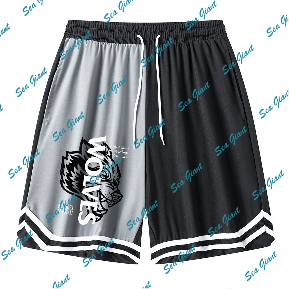 Darc Wolves Basketball Shorts Men Gym Sports Training Drawstring Breathable Retro Casual Fashion Quick Drying Casual Shorts