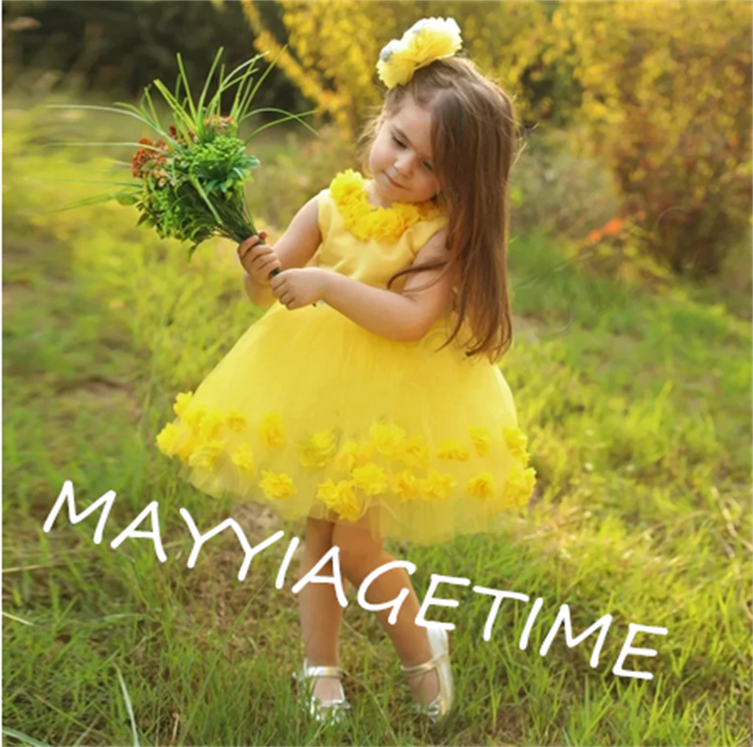 

Cute Kid Costumes Flower Girl Dresses Birthday Gown Child Party Dresses First Communion Dress Photograpty Drop with Bow