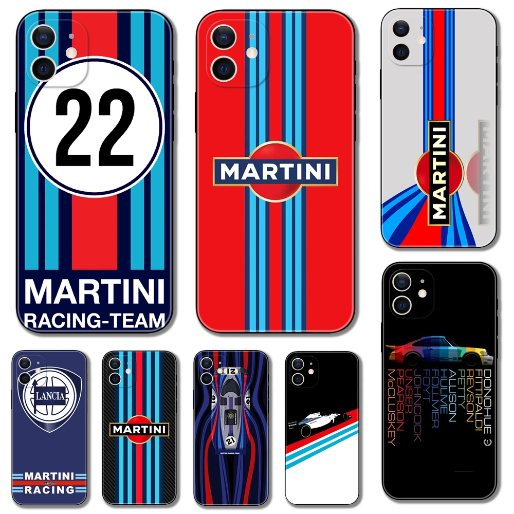 martini racing phone case for iphone 5 5s 2020se 6 6s 7 8 plus x 10 XR XS 11 12 13 mini pro MAX black tpu back cover iphone xr wallet case