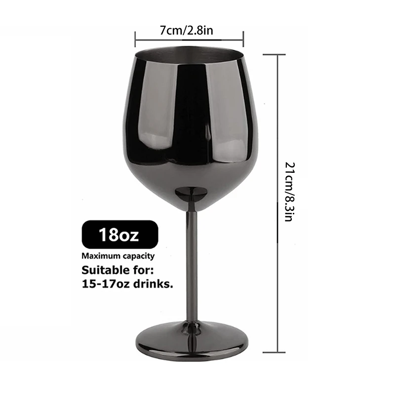 500ml Stainless Steel Cocktail Wine Glass - Elegant Bar and Restaurant Drinkware