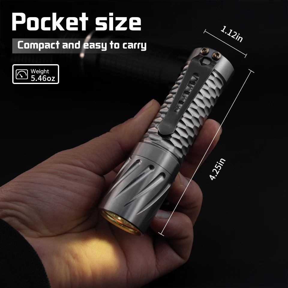 Maeerxu DF01 チタン合金ハイパワー LED 懐中電灯 IPX7 18650