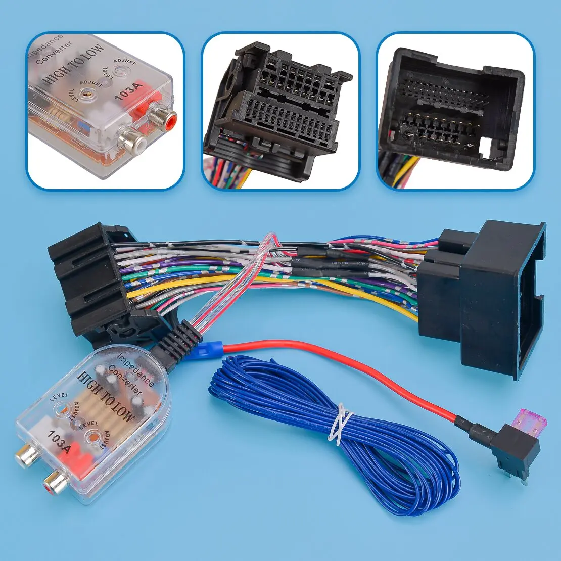 Radio Add Amp Subwoofer Amplifier Adapter Plug Wire Harness 71-2106 fit for GMC Buick Chevrolet Camaro Cruze Equinox Express