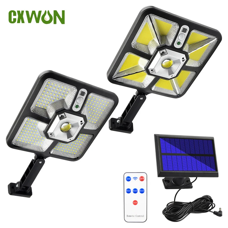 Solar Lighting for Garden Motion Sensor Outdoor 3 Modes Energy Solar Lamp Security Solar Wall Lights Dimmable Remote Flood Light 2mp 1080p outdoor courtyard solar energy monitoring wireless wifi remote high definition camera intelligent low power camera