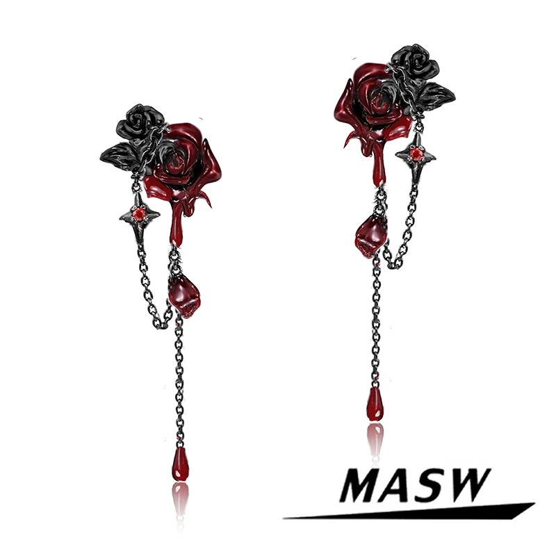 MASWOriginalDesignHotCoolStyleBlackRedRoseFlowerDangleEarringsForWomenGirlGift2025TrendNewFashionAccessories-AliExpress36