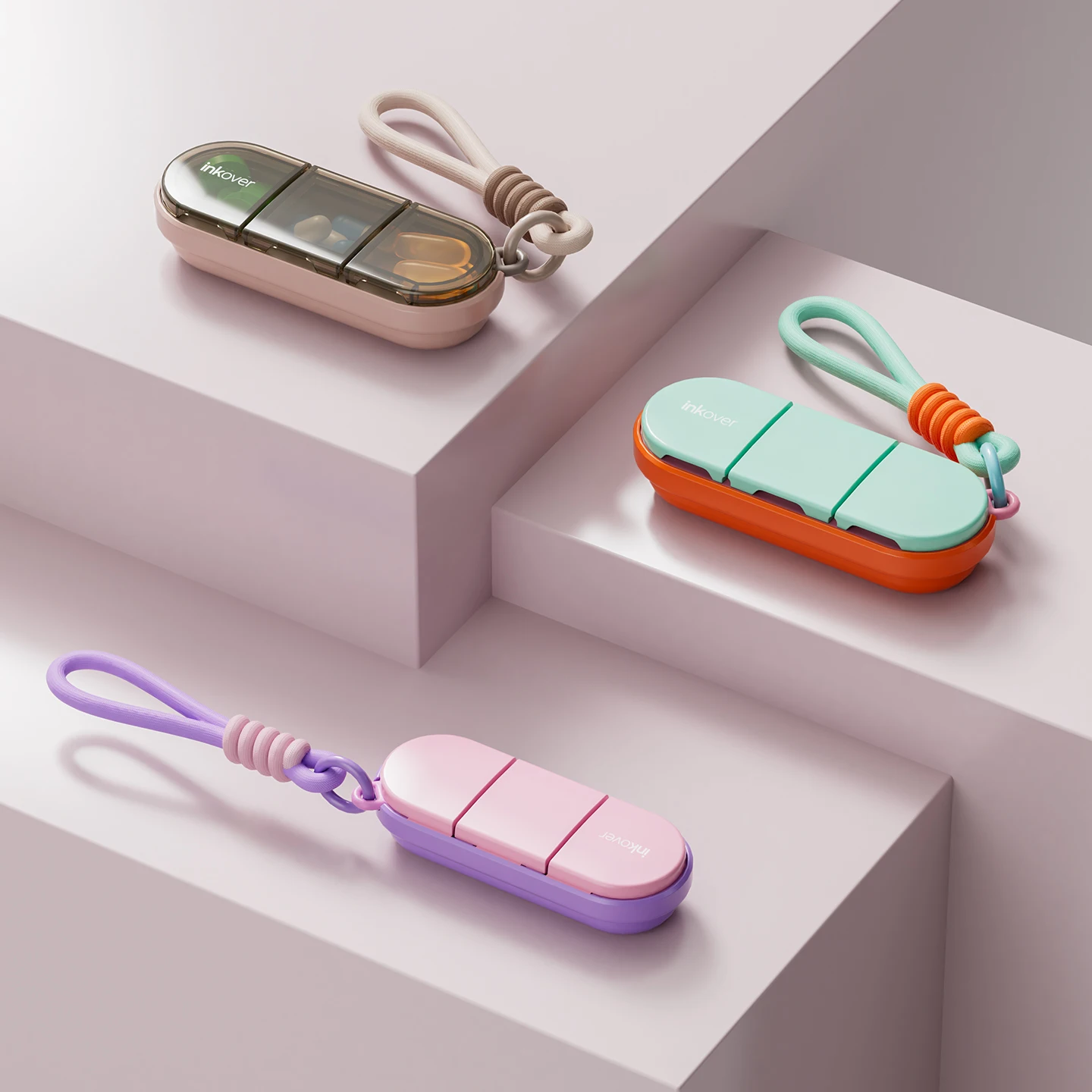Portable Colorful Medicine Case - Compact Travel Pill Organizer