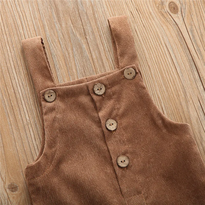 1-5years Unisex Baby Corduroy Suspender Rompers Adjustable Strap Pockets Overalls for Infant Boy And Girl Spring Autumn Jumpsuit children overalls pants kids outfits