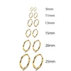 Gold Color Small Hoop Earrings Stainless Steel Circle Round Huggies for Women Men 2020 Ear Ring Bone Buckle Fashion Jewelry 25MM 4