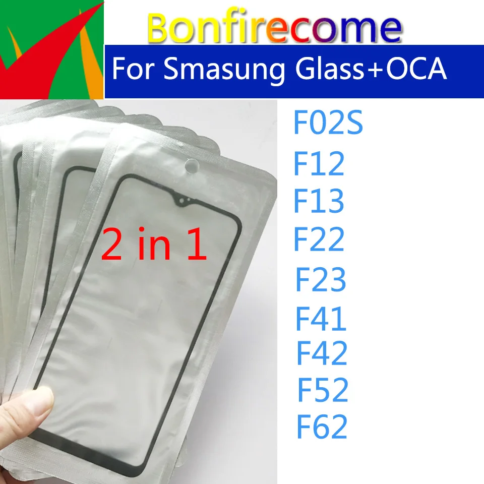 

10Pcs\Lot For Samsung Galaxy F02s F12 F13 F22 F23 F41 F42 F52 F62 5G Touch Screen Front Panel LCD Outer Glass Lens With OCA