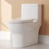 Elongated One Piece Toilet, Dual Flush 0.8/1.28 GPF Toilet with Comfortable Seat Height, Powerful & Quiet Modern Standard Toilet 1