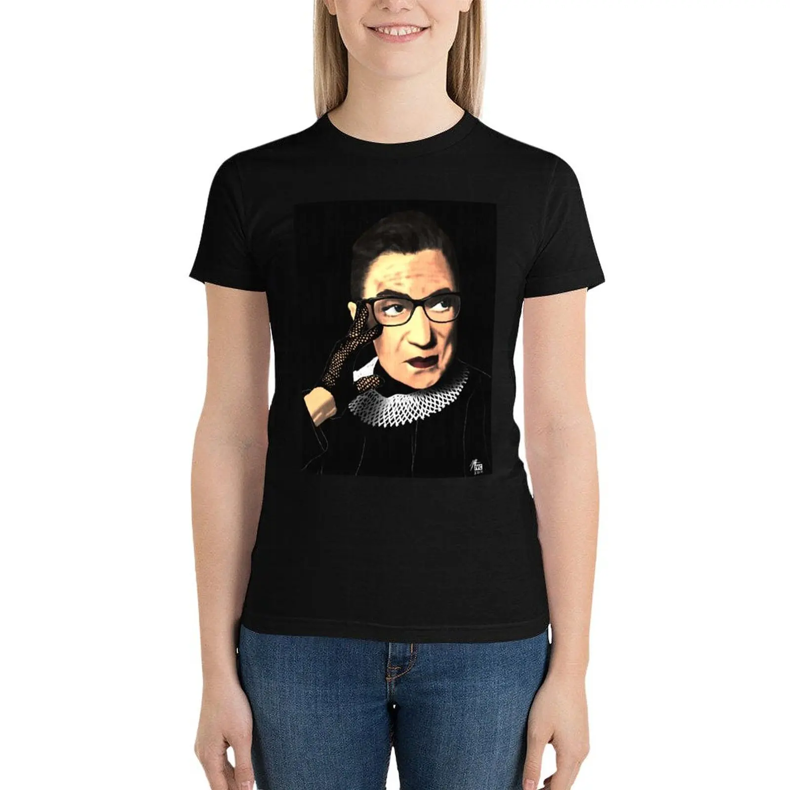 RBG - Portrait T-Shirt animal print shirt for girls cute tops Womens clothing