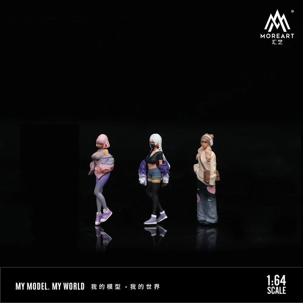 More Art 1:64 Sweet Cool Girl Figure Set Resin Decoration Figure Model for Gift&Display&Collection 