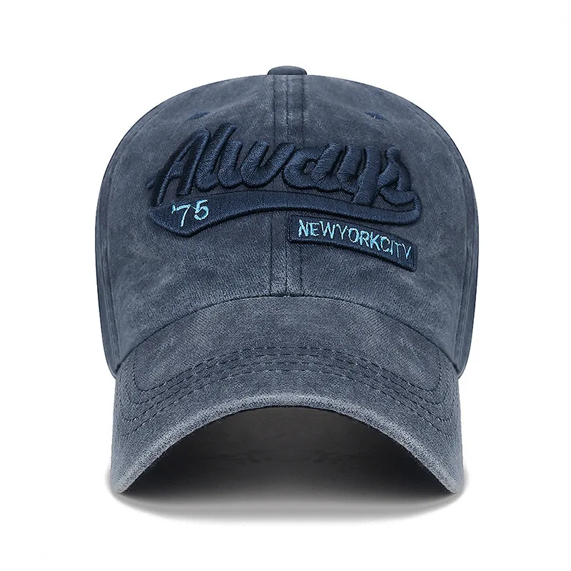 Baseball Cap Men's Three-Dimensional Embroidery Soft Cotton Distressed Faded