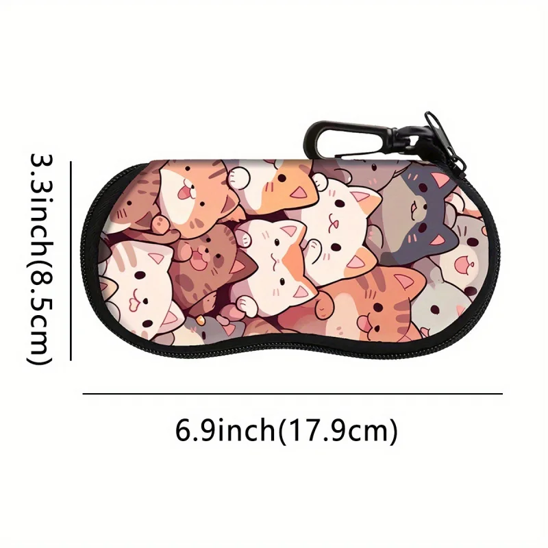 Cute Multi Cat Print Glasses Case Perfect Gift for Women Christmas Daily Use