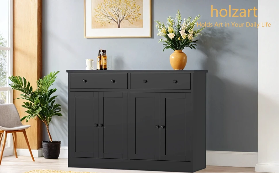 buffet cabinet with 4 door 2 drawer