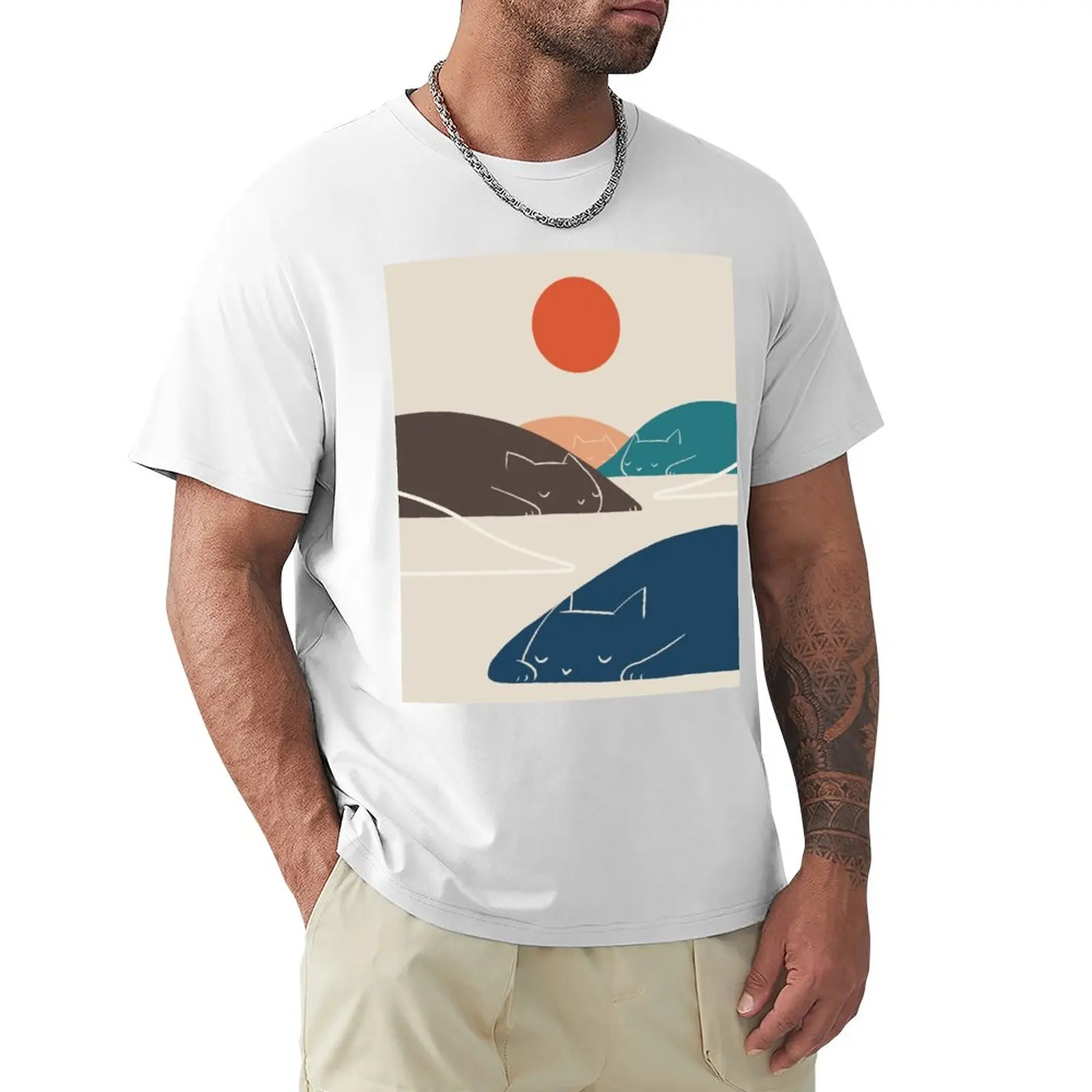 

Cat Landscape art No.1 T-Shirt funnys cute tops plain black t shirts men