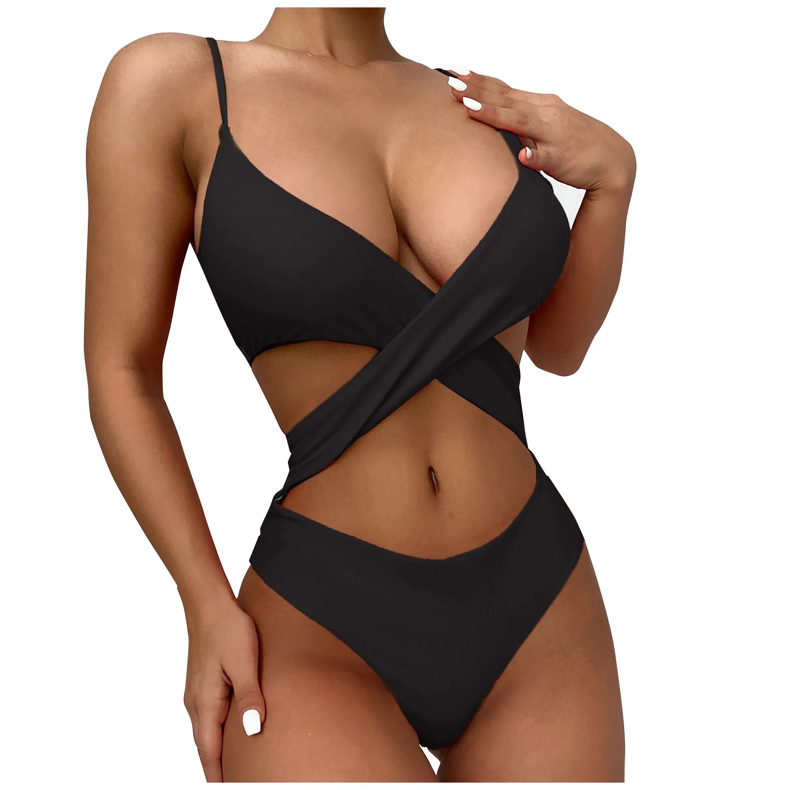 

Fashion Women'S One-Piece Solid Color Bikini Sexy Swimsuit Beach Swimsuit Tankini Swimwear Women 2023 Women'S Bathing Suits 모노키니