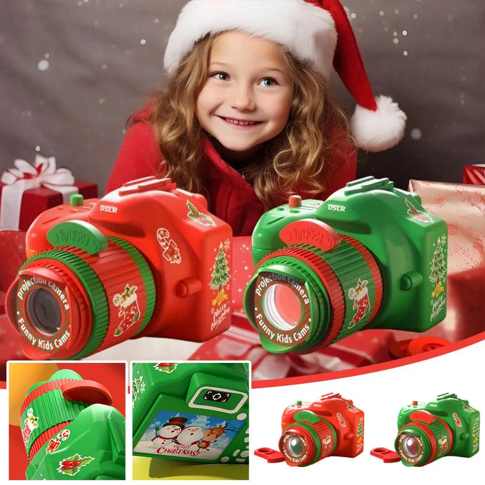 

Christmas Projector Camera Children Cartoon Light Up Pattern Projection Claus Xmas Kids Gifts Santa Toys T9r4