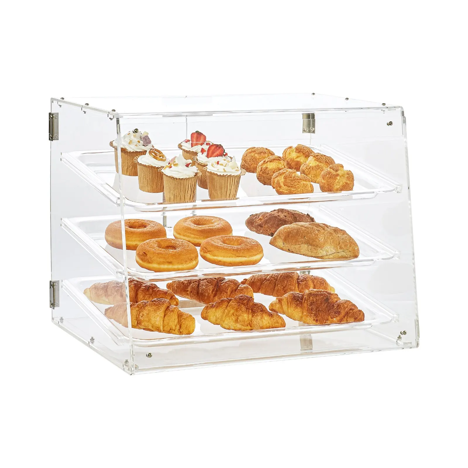 VEVOR Pastry Display Case 2/3Tier Countertop Bakery Display Case Acrylic Box Keep Fresh Donut Bagels Cake Cookie