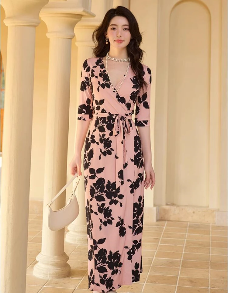 

new summer office lady plus size brand female women girls half sleeve stretch beach dress