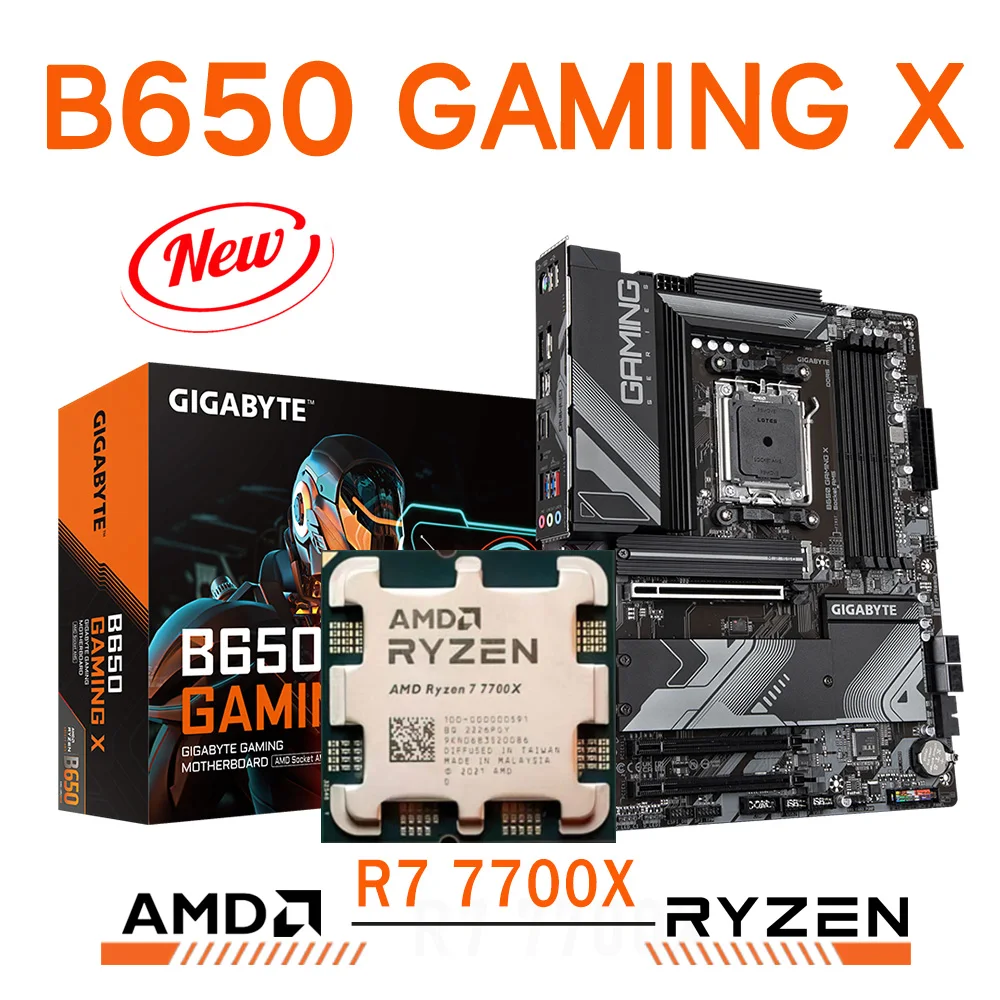 Kit de Processador AMD Radeon CPU Combo Gigabyte B650 Gaming X AM5 DDR5 Kit de processador amd radeon cpu combo gigabyte b650 gaming x am5 ddr5