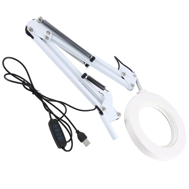 

Magnifying Lamp Metal Swing Arm Magnifier Lamp-10 Levels Brightness, 3 Color Modes 10X Magnification 4 Inch Diameter Lens