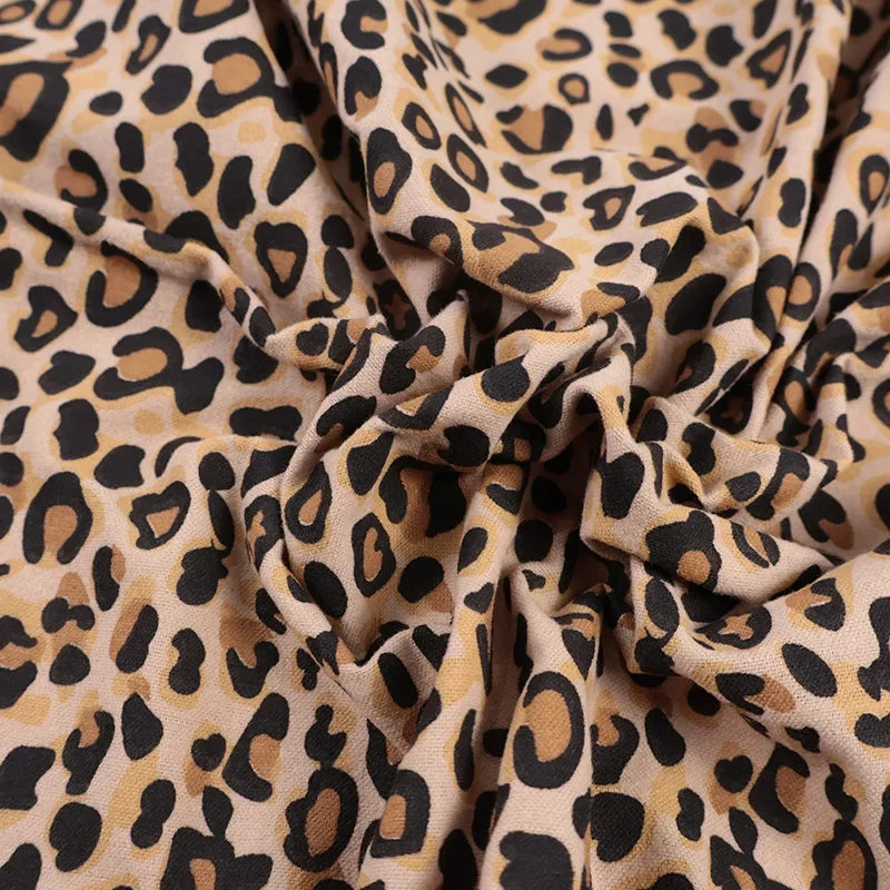 Cotton Flannel Printed Fabric Leopard Print Children's Casual Shirt Women's Shirt Material Soft Comfortable Eco-Friendly