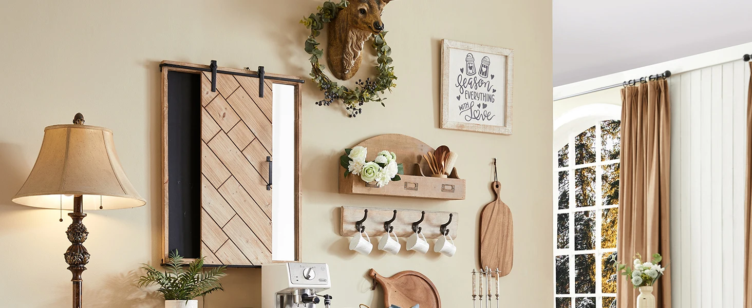 JXQTLINGMU Farmhouse Buffet Sideboard Cabinet