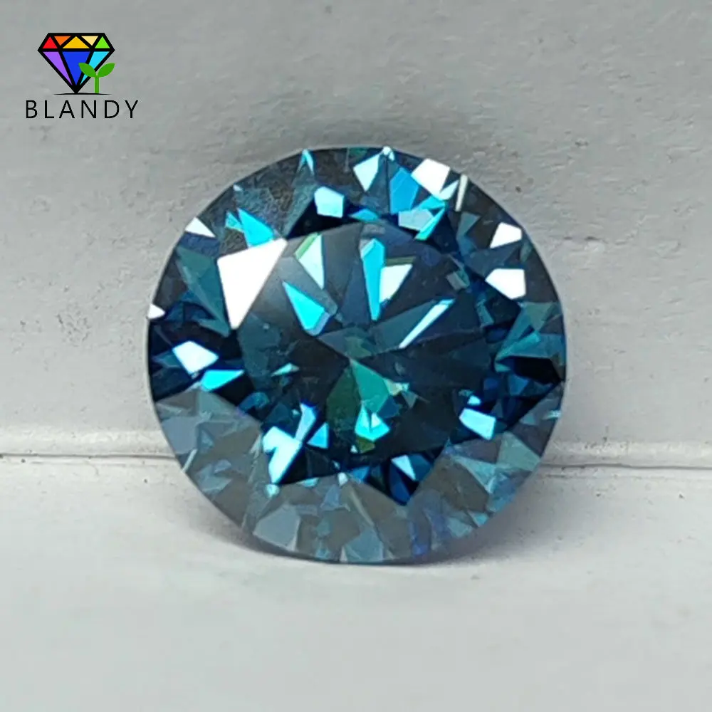 Multicolor Round Cut Moissanite Gemstone with GRA Certification