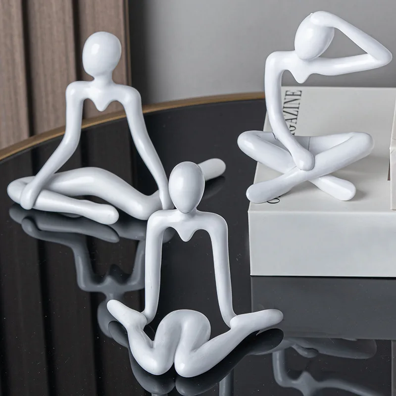 Small Plastic Abstract Thinker Figure Home Decor Ornament
