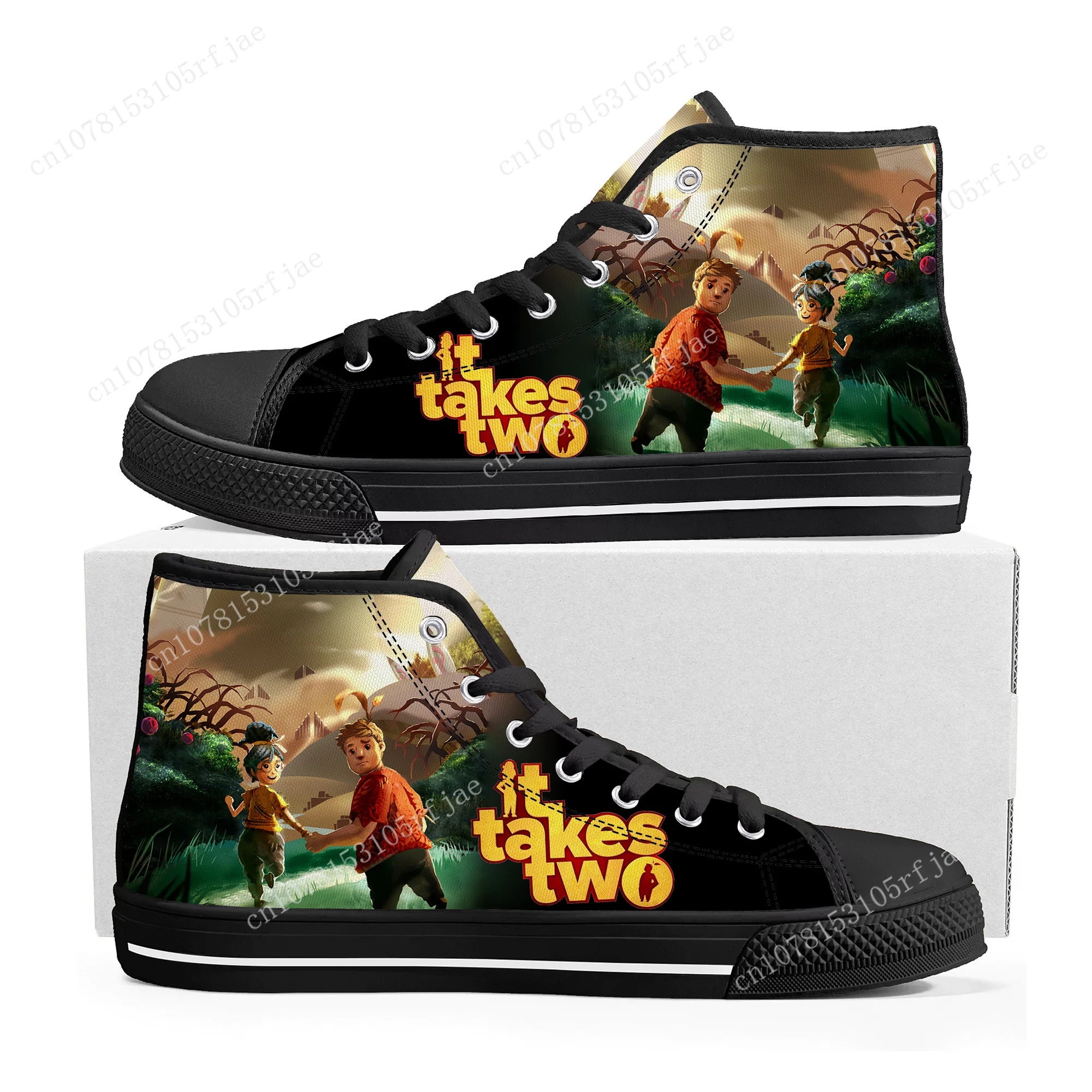 

Anime Cartoon Game It Takes Two High Top Sneakers Mens Womens Teenager High Quality Canvas Sneaker Custom Built Couple Shoes