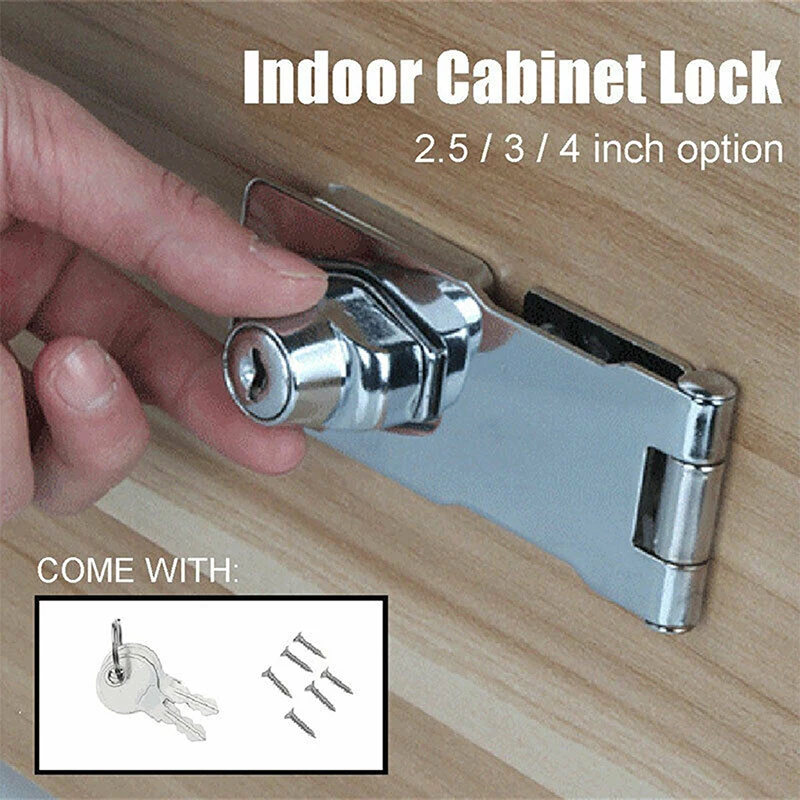 Cabinet Safety Lock Mini Padlock Security Padlock Door Lock Travel Padlock Luggage Padlock Cabinet Lock Door Safety Lock Locking Hasp Staple With Keys