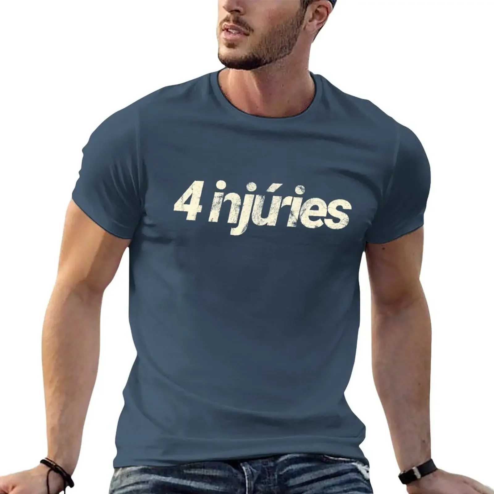 

4 Injúries Logo T-Shirt Short sleeve tee for a boy heavyweights men t shirt