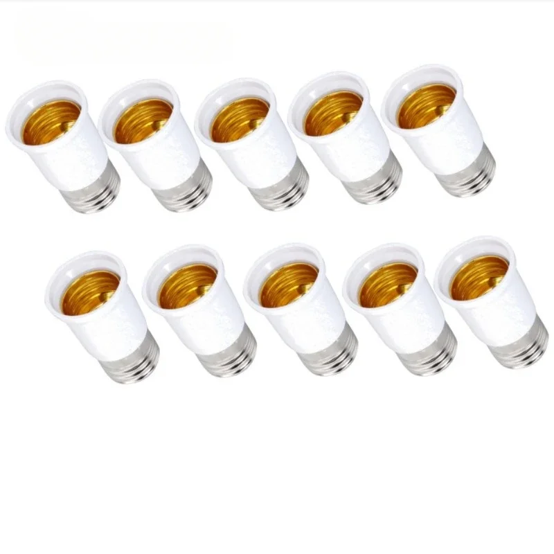 LED Light Bulb Base E27 To E27 Socket Conversion Adaptor Light Lamp Bulb Extension Lamp Head Conversion Socket 10pcs Universal universal car gear shift knob boot retainer adaptor gear knob stopper shifting head limiter fixed base gear head buckle aluminum