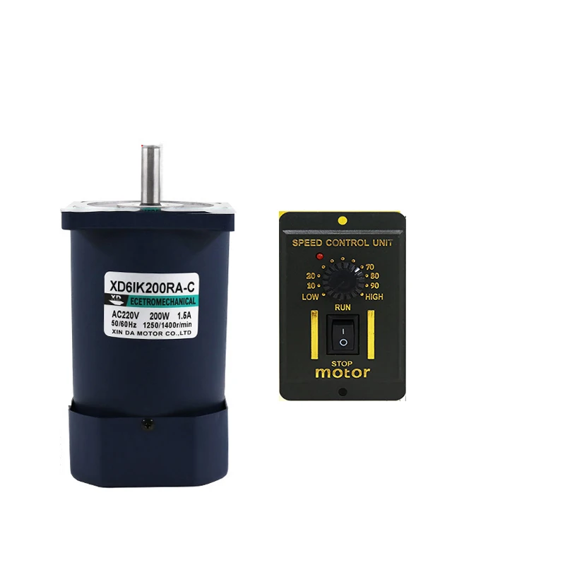 

Высокоскоростной двигатель переменного тока 220 В 200 Вт с регулятором скорости однофазный 1400 об/мин-2800 об/мин регулируемая скорость CW CCW