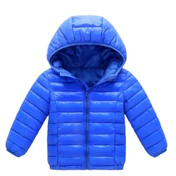 Stylish Kids' Hooded Down Jacket - Warm & Cozy Winter Parka - 10T (160) (Blue)