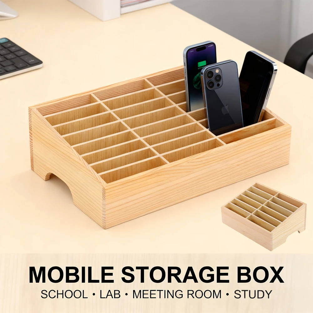24 Cell Mobile Phone Storage Box Simple Office Classroom Mobile Phone ...