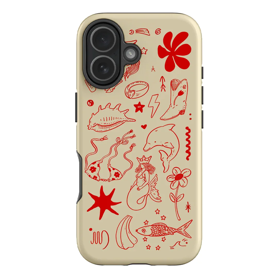 Elegant Retro Korean Art Phone Case - Luxury Double-Layer Cover