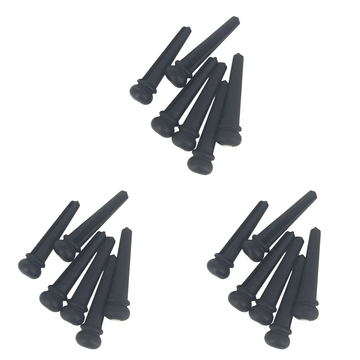 BAAU 3X Ebony Guitar Bridge Pins,Ebony End Pin,Endpin,Abanlone Dot for Acoustic Guitar Parts Replacement (Black)