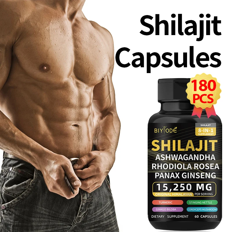 

Shilajit капсулы, оригинальная чистая Гималайская фульвовая кислота и минералы с женьшенем, кордицепс, энергия мозга, иммунная поддержка добавки
