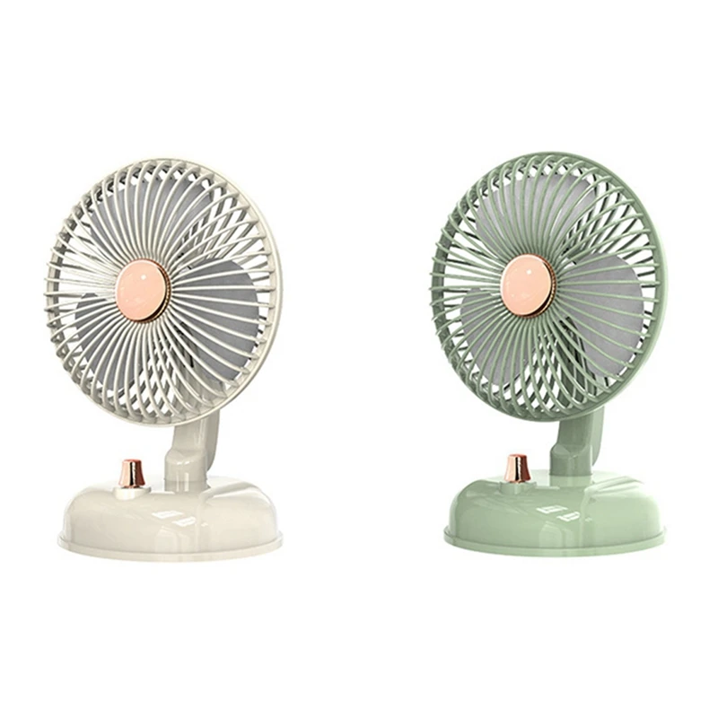 

2000Mah Summer Fan Mute Automatic Oscillating Head Desk Fan Portable Fan USB Charging High Wind Power Fan Fit For Home Green