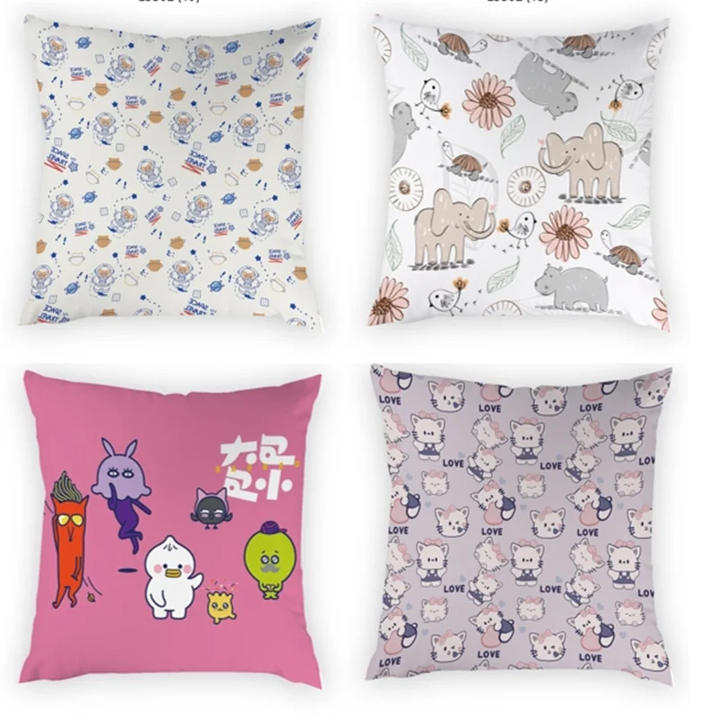

Cartoon Cute Animal Pillowcase Simple Color Cushion Cover Sunflower Pillow Cover Cojines 45x45 Bed Sofa Home Decorations DF23