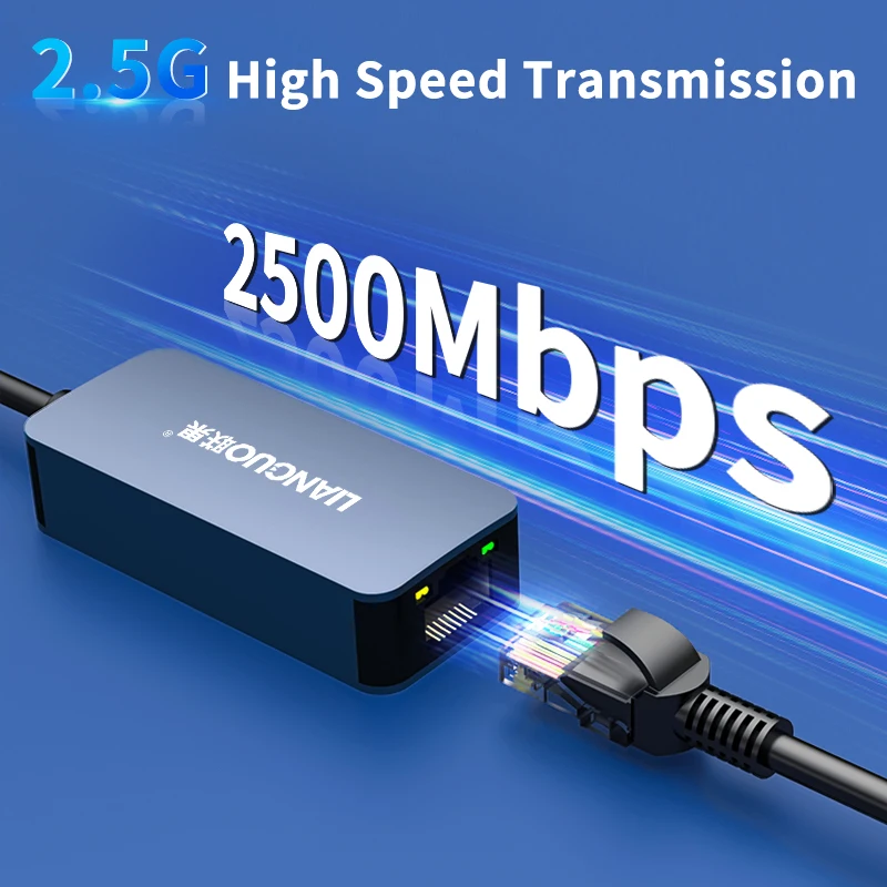 2500Mbps 이더넷 어댑터 USB 3.0 Type-C 이더넷-RJ45 2.5G USB 3.0 유선 어댑터 변환기 Windows/MAC 용 LAN 네트워크 허브