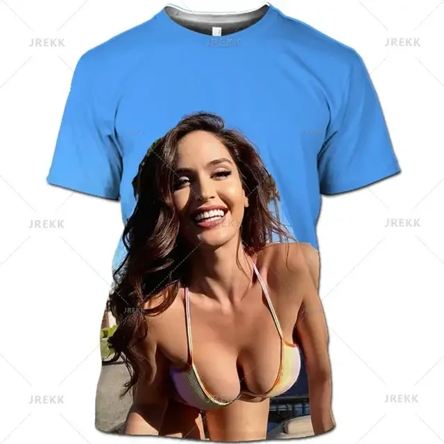 Camiseta con estampado 3D para hombre, ropa de calle informal, holgada, cómoda y transpirable, Bikini Sexy de verano
