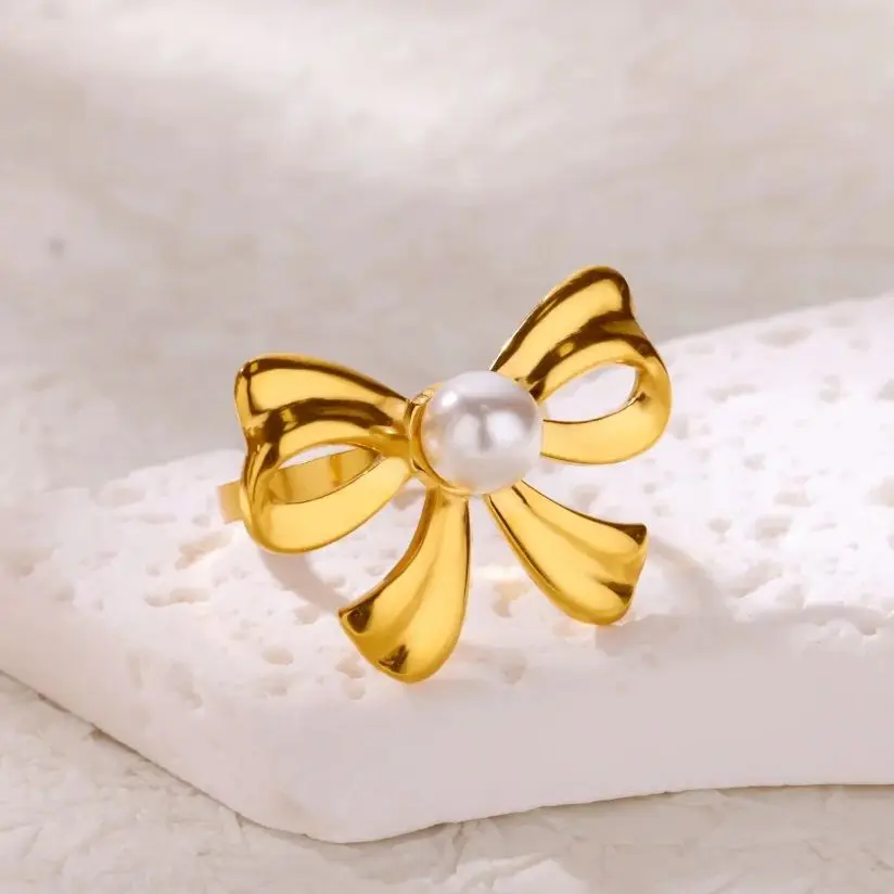 Stainless Steel Bow Rings for Women