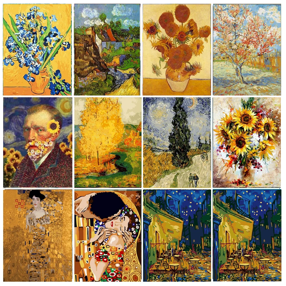DIY 5D Diamond Painting Cross Stitch Van Gogh's Famous Picture Crystal Rhinestones Mosaic Embroidery Kits Home Wall Decoration diamond painting diamond art painting kit diamond painting set