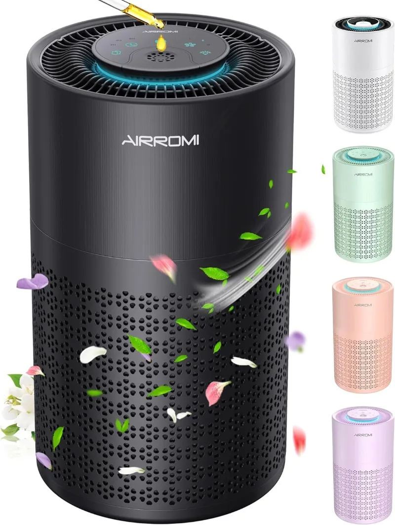 

AIRROMI Air Purifier for Bedroom with True H13 HEPA 3-in-1 Filters,Pet Air Purifiers for Home Cat Pee Smell,Covers Up to 990 Ft²