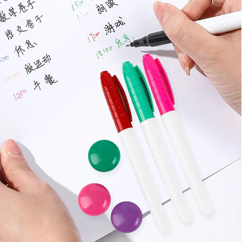 6Pcs 0.5MM Erasable Whiteboard Pen 12 Colors Erasing Pen Blackboard Art Marker Office Writing School Supplies white marker pens marker pens color marker pens pen marker dry erase markers whiteboard pens
